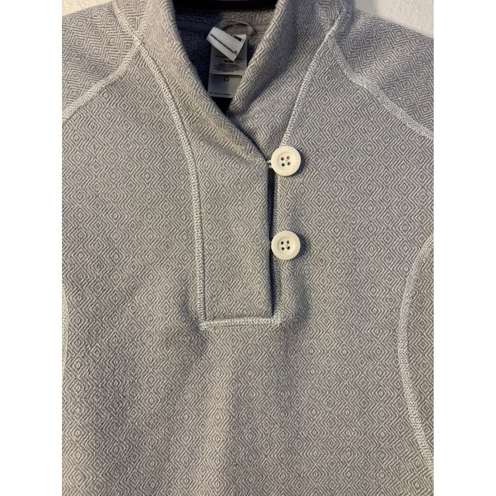 The North Face Womens Grey Diamond Geometric Knit Button Fleece Pullover Medium - Picture 2 of 7